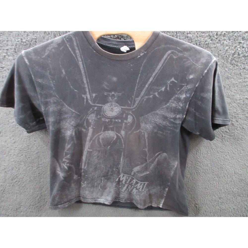 Vintage Miami Ink All Over Print AOP Biker Skull Men’s T-Shirt Size XL Boxy Fit